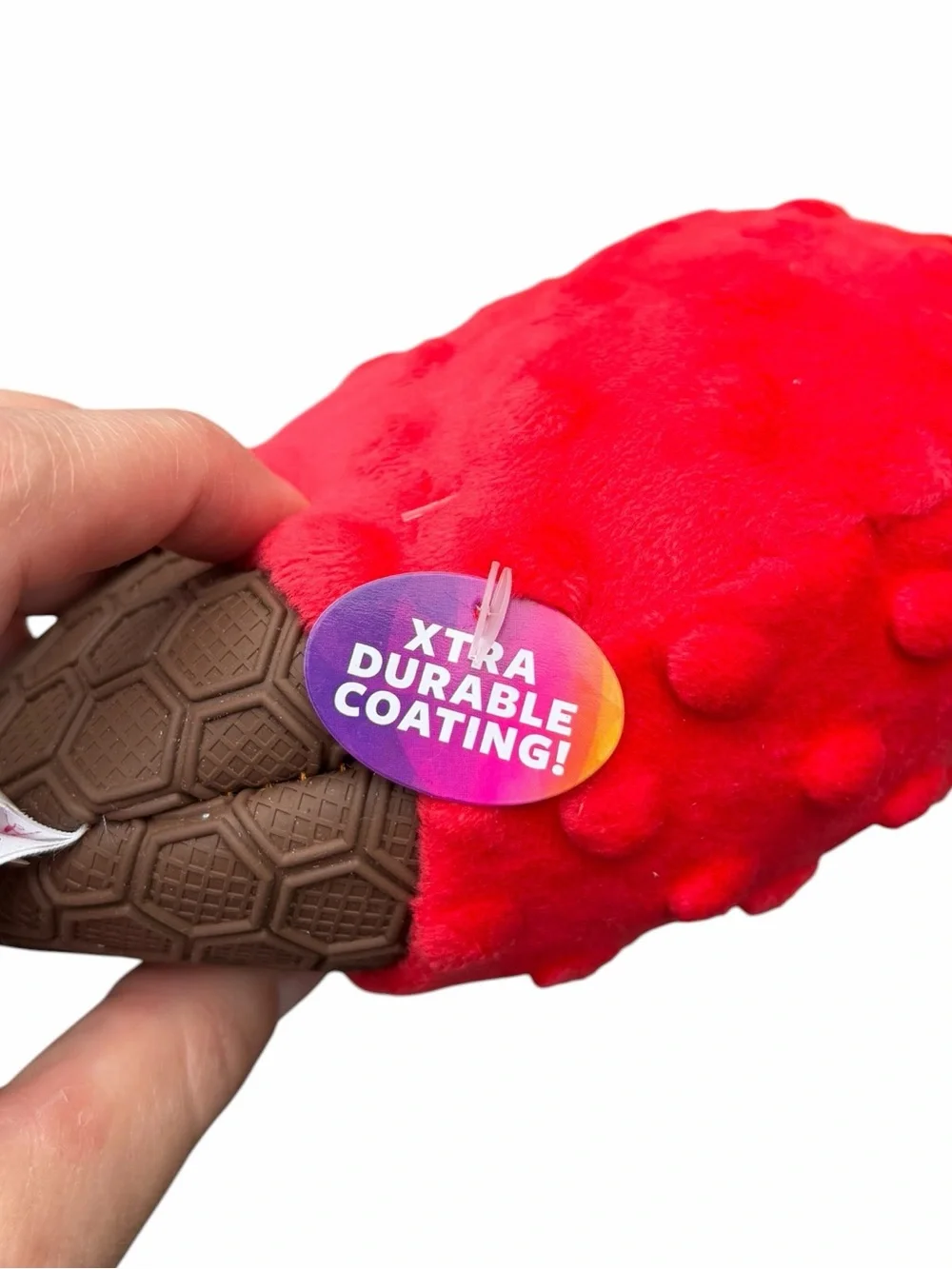 Strawberry Plush Dog Toy with Durable Chew Base - NWT